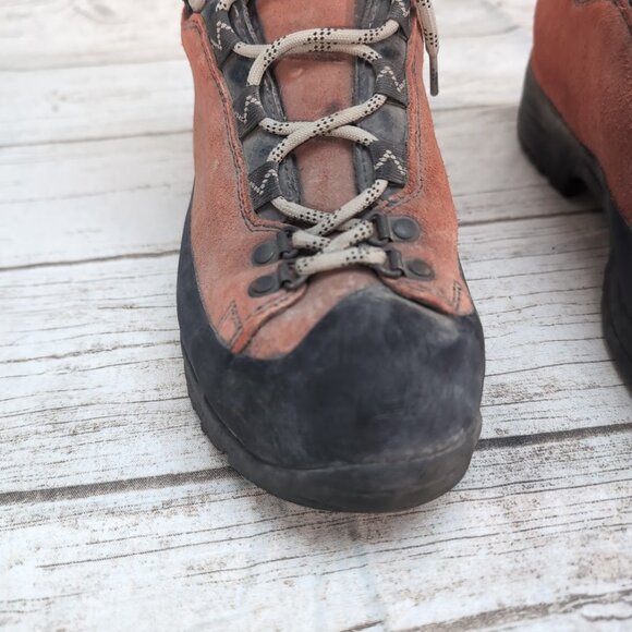 Scarpa Red Suede Leather Hiking Mountaineering Lace Up Boots - Picture 9 of 9